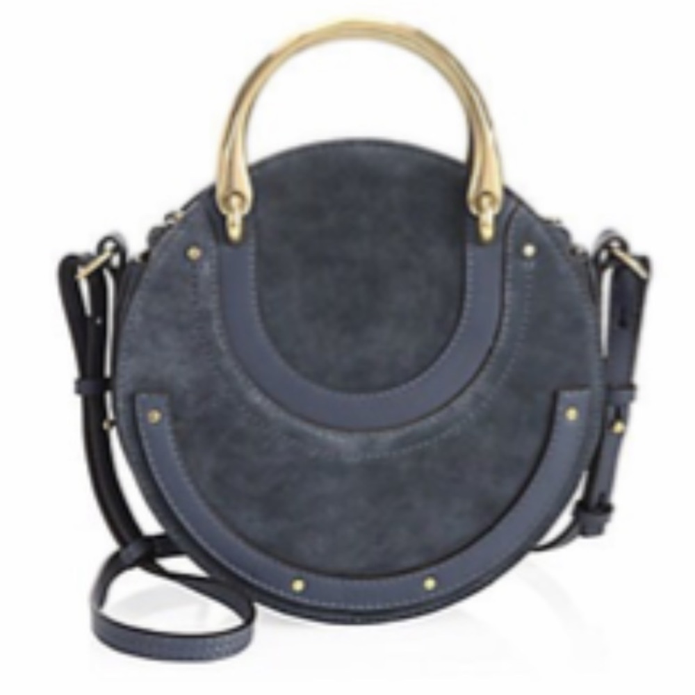 *SOLD*CHLOE Silver Blue Calfskin Suede Small Pixie - Picture 1 of 8